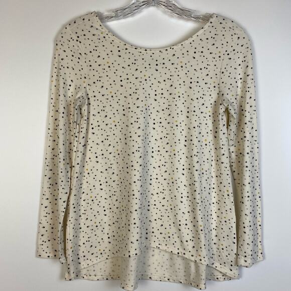 OLD NAVY CREAM GIRLS STAR POLKA DOT T-SHIRT TOP SIZE LARGE - Picture 1 of 9